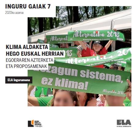 “Klima Aldaketa Hego Euskal Herrian”, Inguru Gaiak bildumako lan berria argitaratu berri da