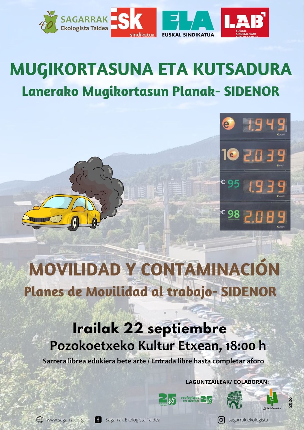 Basauriko Sidenorren langileen partehartzearekin mugikortasun plan bat aurrera eramateko ekimenean parte hartu du ELAk