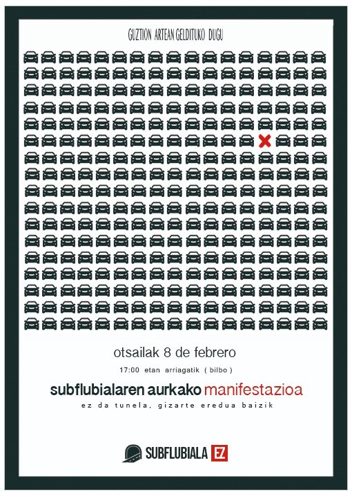 ELAk bat egiten du subflubialaren aurkako manifestaziorekin eta Bizkaiko Foru Aldundiari exijitzen dio proiektua bertan behera uzteko