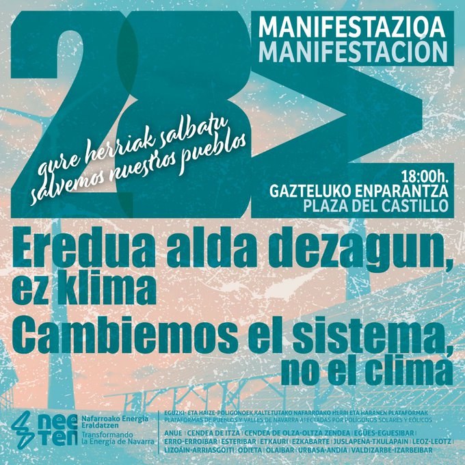 Energia eredu berriztagarri baten alde, natura eta landa ingurunearen eta pertsonen mesedetan