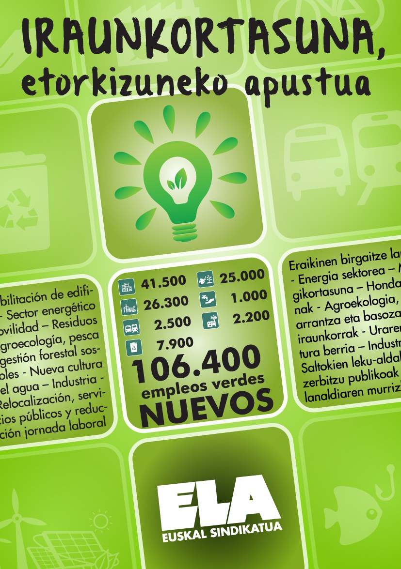 Euskal Herrian 106.000 lanpostu berde sor daitezke