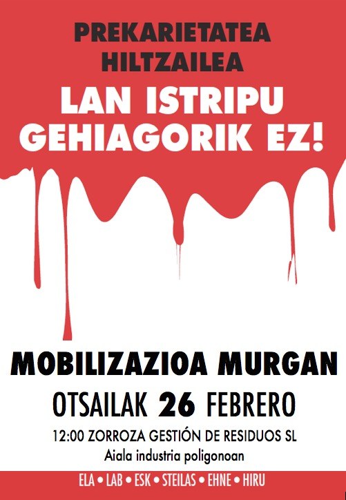 Dagoeneko 15 dira Hego Euskal Herrian lan istripuz hildakoak Dagoeneko 15 dira Hego Euskal Herrian lan istripuz hildakoak