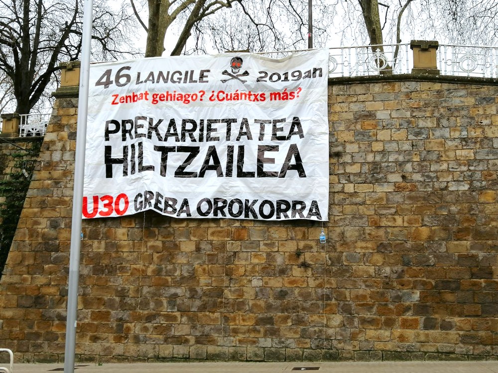 Prekaritateari aurre egin ezean lanean hildakoek ez dute bukaerarik izango #PrekaritateaHiltzailea