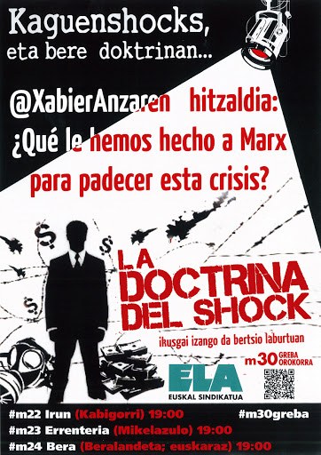 'Ongizate estatutik neoliberalismora Shock Doktrina erabiliz' hitzaldi sorta maiatzaren 22tik 24ra