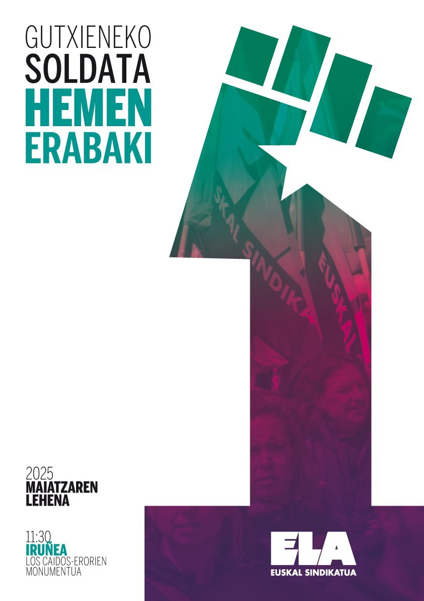 ELAk manifestazioa egingo du Iruñean gutxieneko soldata propioa eta Erorien Monumentua eraisteko eskatzeko