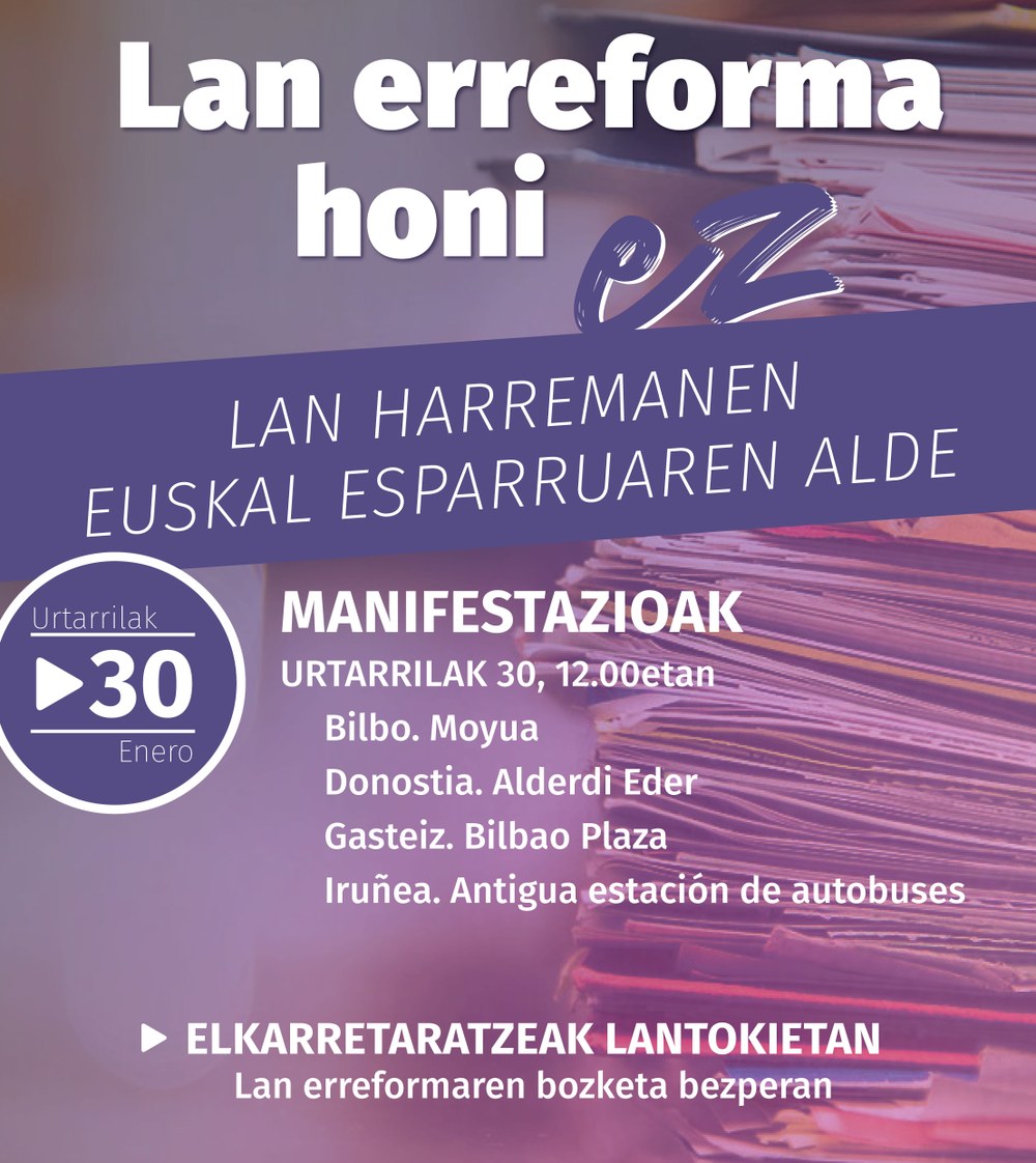 ELAk UPNri gogorarazi dio autogobernua defendatzeko lan erreformaren aurka bozkatu behar duela Kongresuan