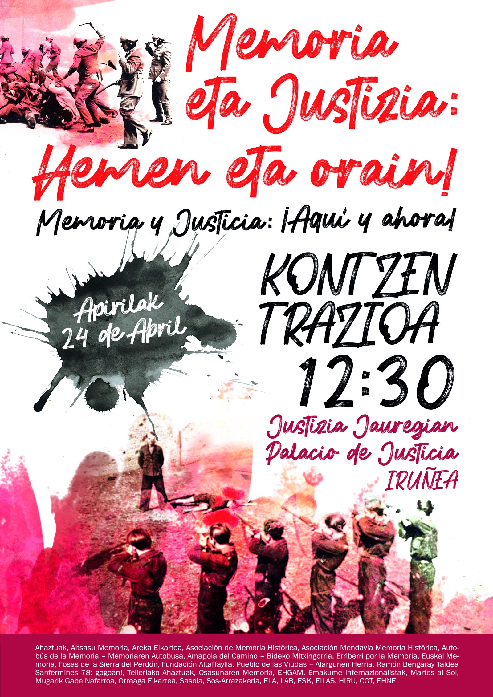 Erregimen frankistak egindako krimenen ahanzturan oinarrituriko inpunitate-politiken aurkako manifestu bat sinatu eta elkarretaratzea deitu dute hainbat eragilek