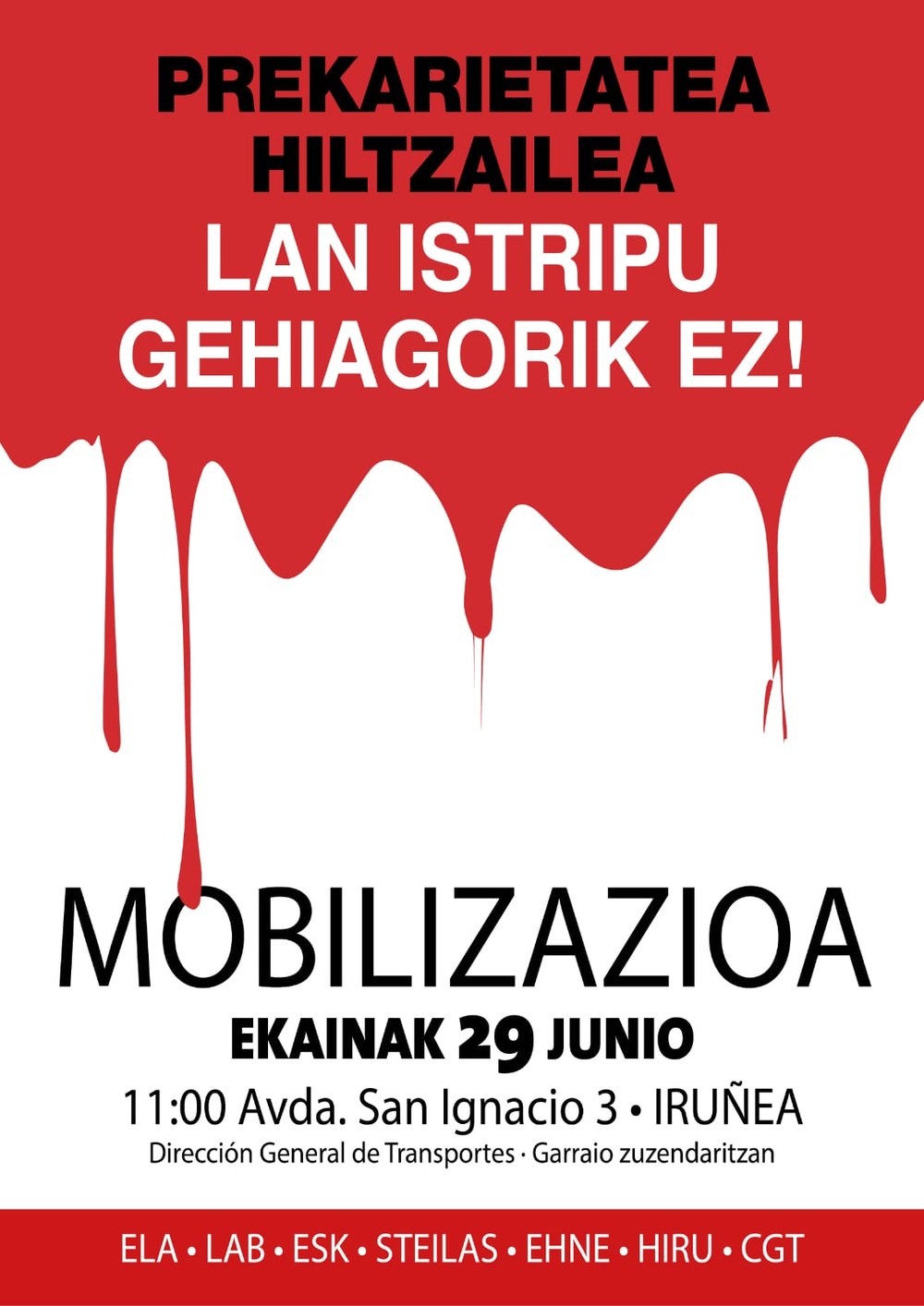 Hilaren 29an, garraiolari batek izandako istripu hilgarria salatzeko mobilizazioa