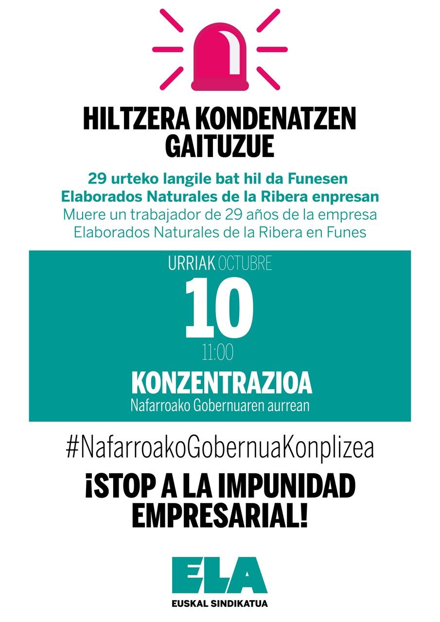 Langile bat hil da Funesen lan istripuz