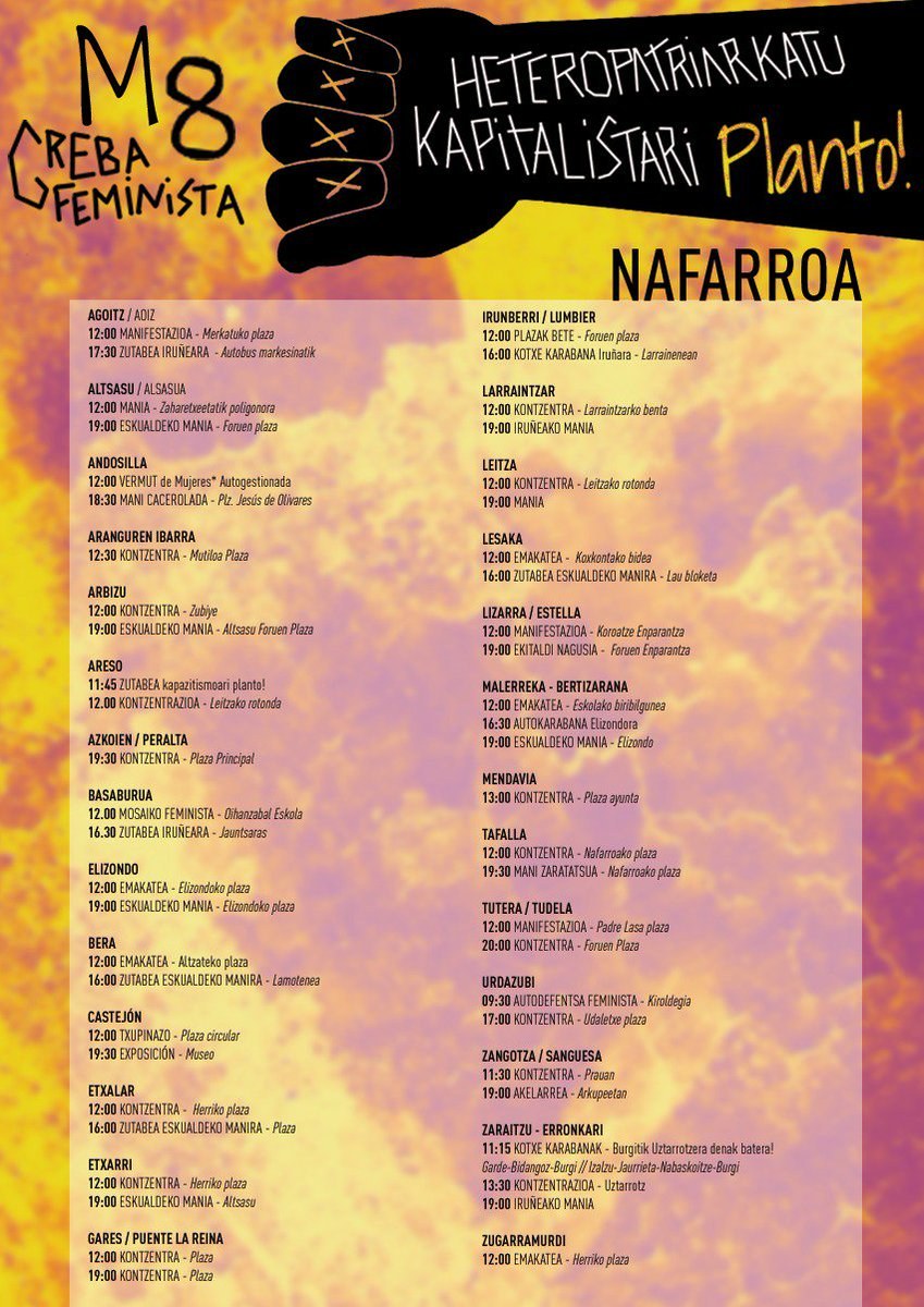 Nafarroan ere, #M8GrebaFeminista