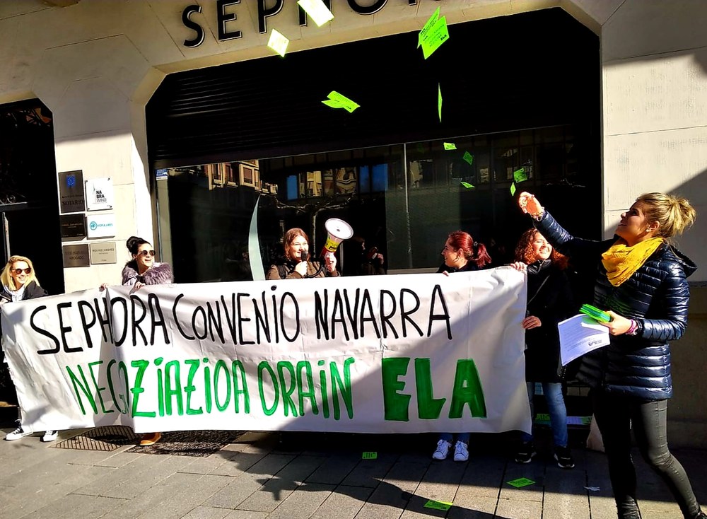 Sephora enpresako langileak greban, hitzarmen propio baten alde