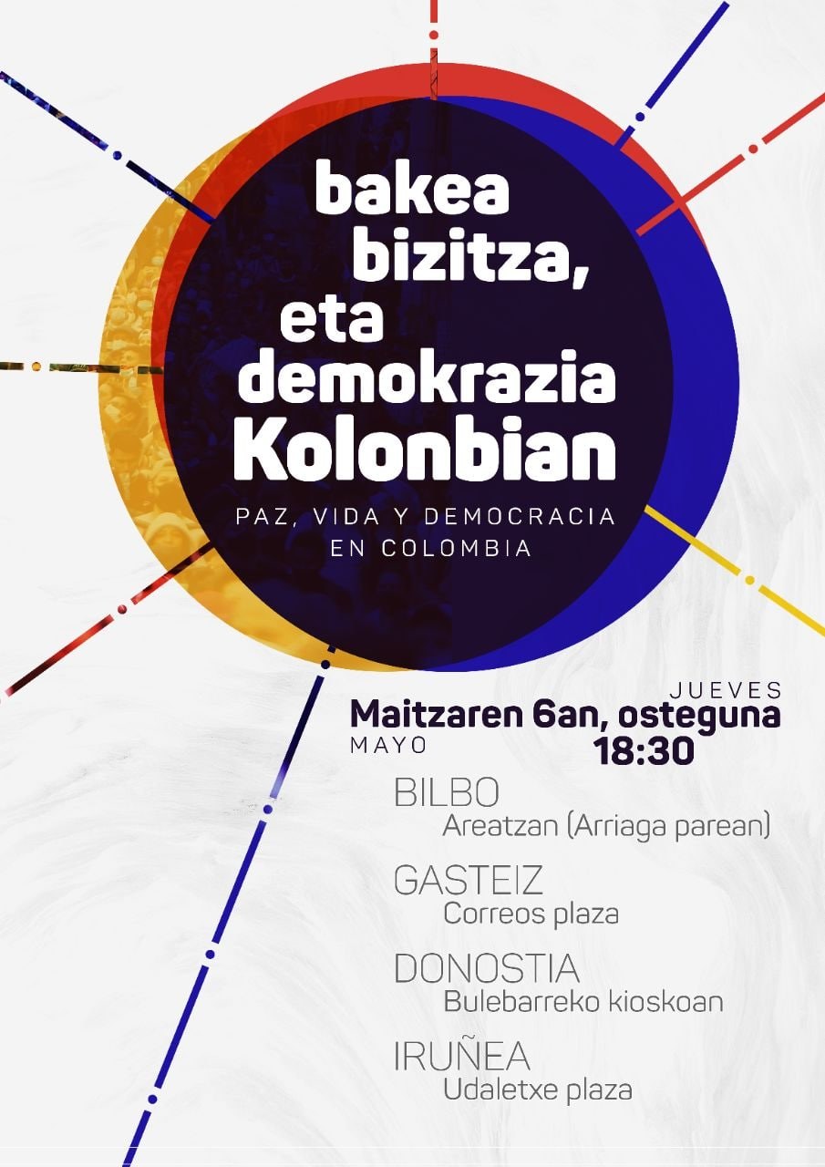 Kolonbian bakea, bizitza eta demokrazia exigitzeko mobilizazioak