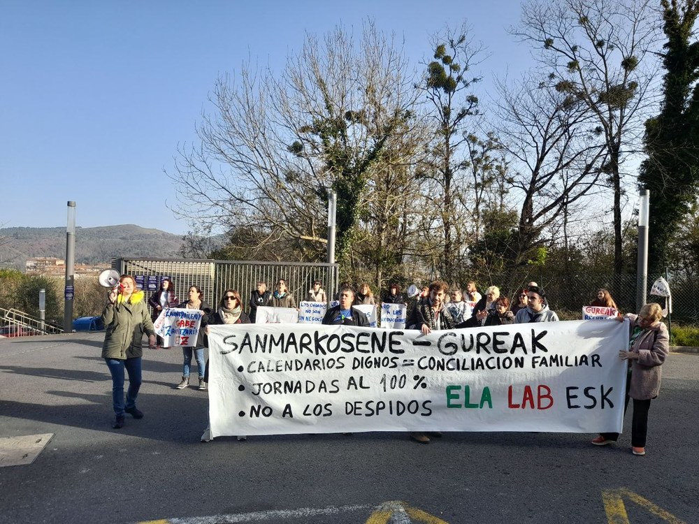 Greba mugagabea bost kaleratzeen aurka eta lan jardunaldi osoak eskatzeko
