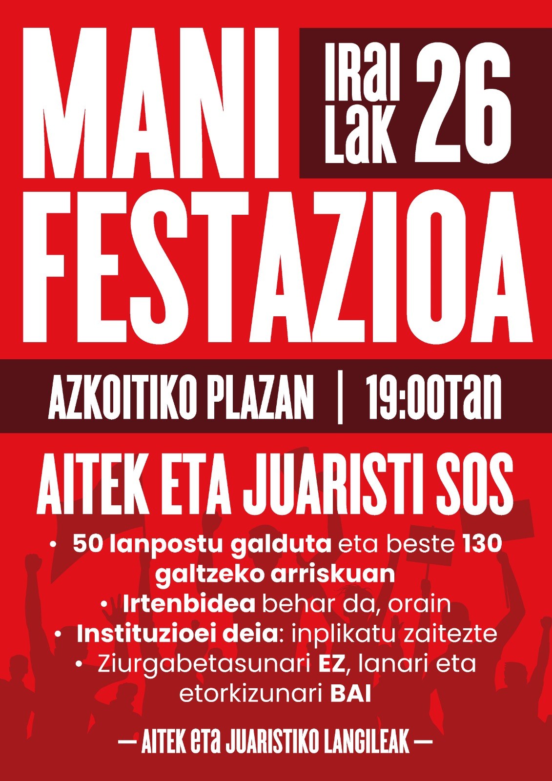 ELAk irailaren 26ko manifestazioarekin bat egitera deitu du
