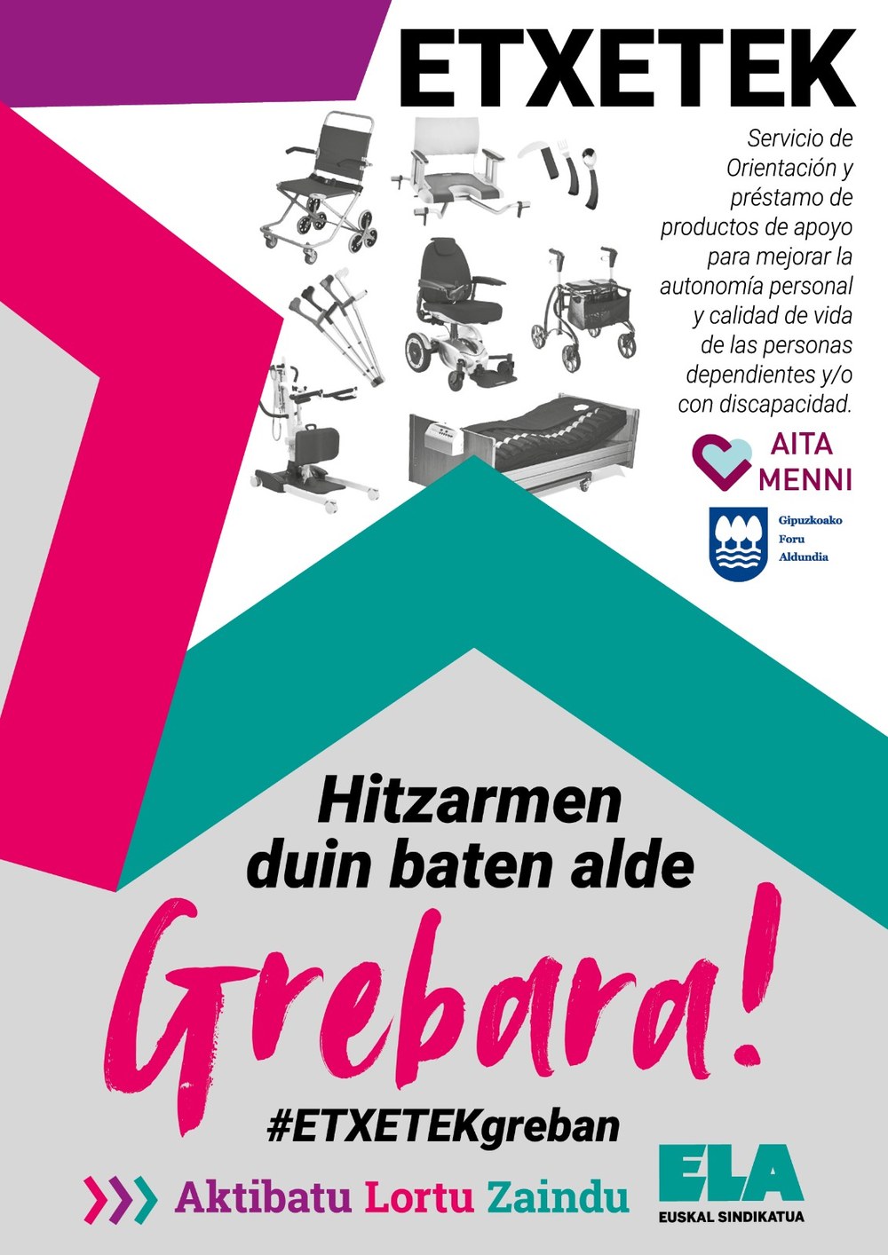 Aita Mennik kudeatzen duen Gipuzkoako Aldundiko Etxetek zerbitzuko langileek greba egingo dute