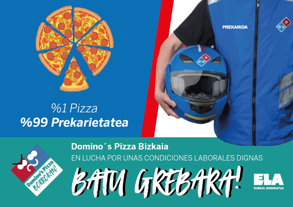 ELAk lau greba egun deitu ditu Bizkaiko Domino´s pizza-n