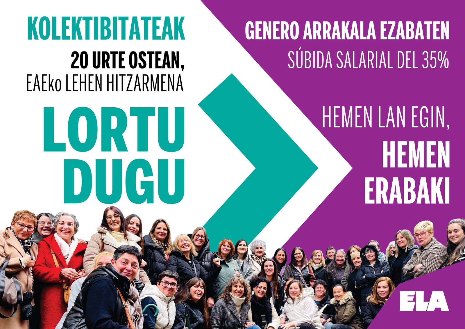 ELAk lehen hitzarmena lortu du EAErako, % 35eko soldata igoerekin