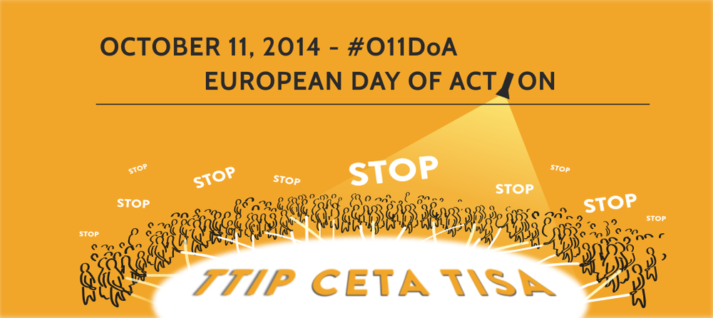 11 octobre 2014, Journée Euopéenne décentralisée d'action pour stopper TTIP, CETA et TISA