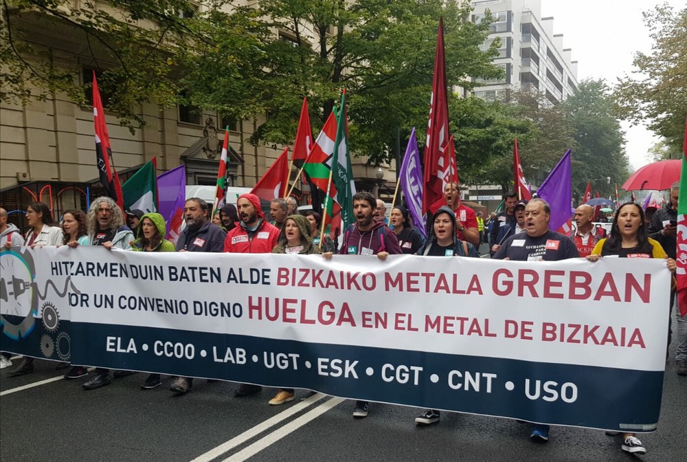 Une manifestation massive des grévistes du métal à Bilbao met fin à cinq jours de grève